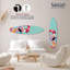 «Flamingo In», planche de surf en acrylique par Notoriart