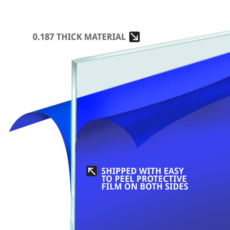 Azar Displays Plexiglass Acrylic Sheets Cut To Size, Clear Plastic