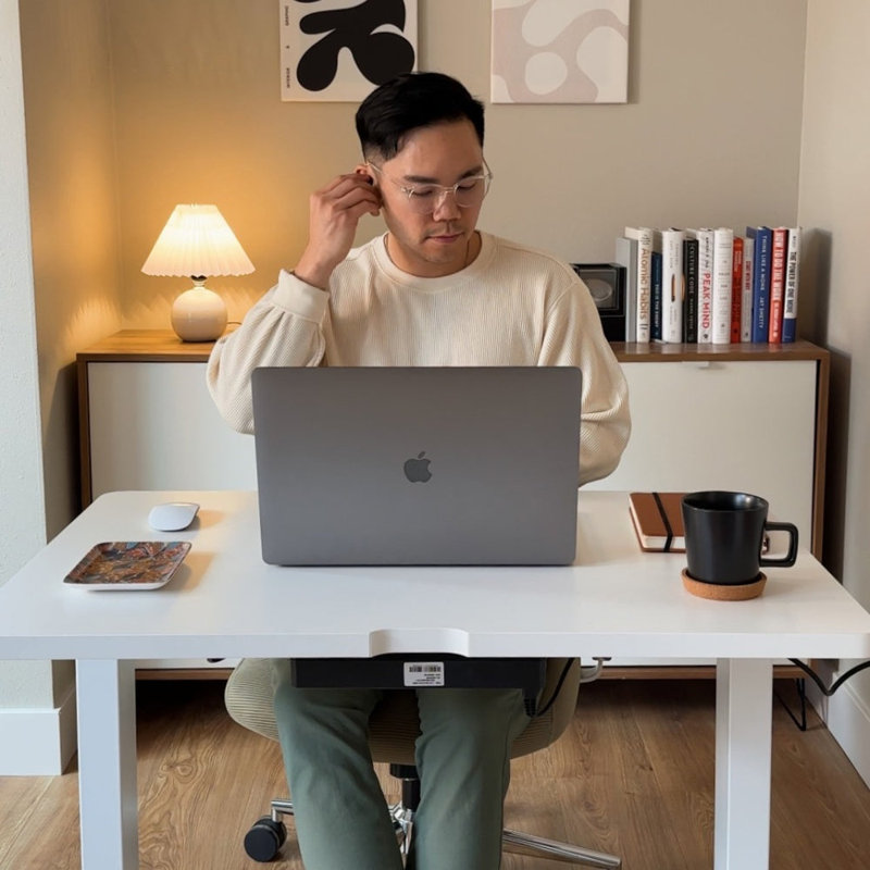 Duo Standing Desk, White, White, 47.3" H x 48" W x 24" D