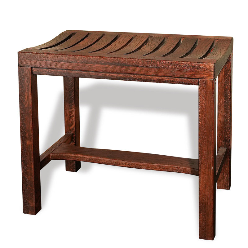 Briniyah 21'' W Solid Wood Shower Bench