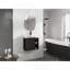 Meuble-lavabo mural 24 po avec lavabo en céramique blanche et porte à fermeture en douceur, chêne foncé