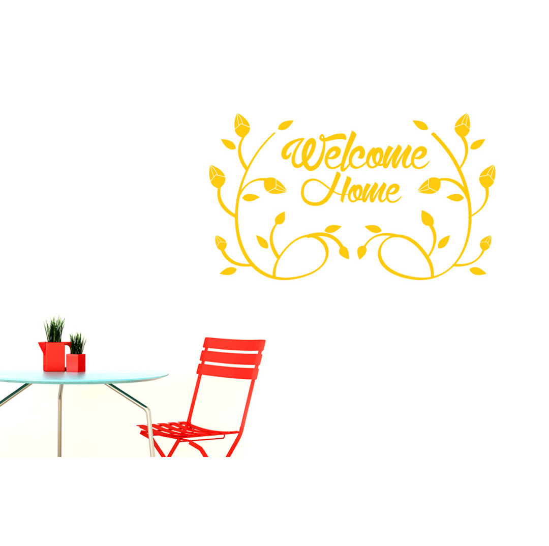 Welcome Home Flower And Vines Wall Sticker