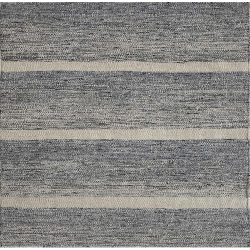 Textures Wool Striped Area Rug in Gray, Rectangle 3' x 6'