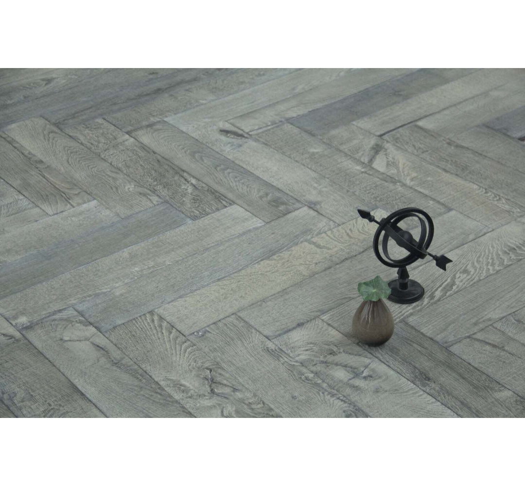 H419 Dark Grey Brushed Bespoke Oak Herringbone