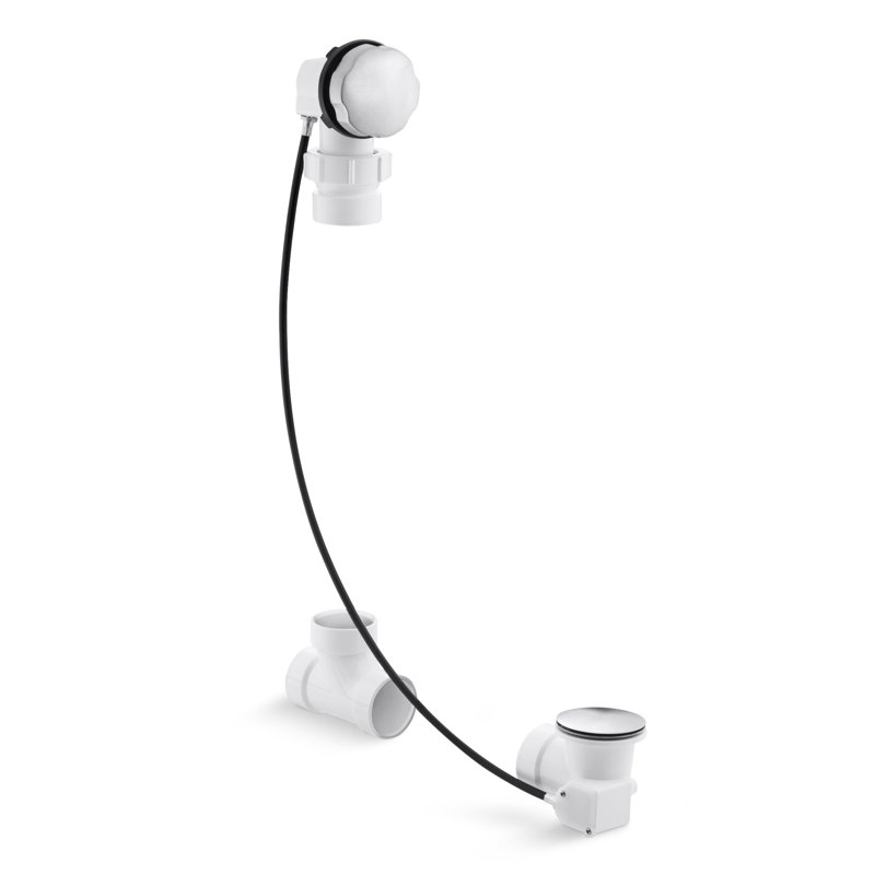Clearflocable 27" Pop-up Tub Drain with Overflow, Brushed Chrome
