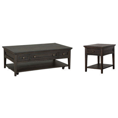 Rectangular Cocktail Table With End Table
