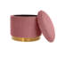 Aaden 50cm Wide Velvet Round Solid Colour Standard Ottoman with Storage-78714432