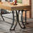 63" Industrial Counter Height Bar Table, Rectangular Tall Pub Table with Metal Footrest, Home Bar Unit-171741509
