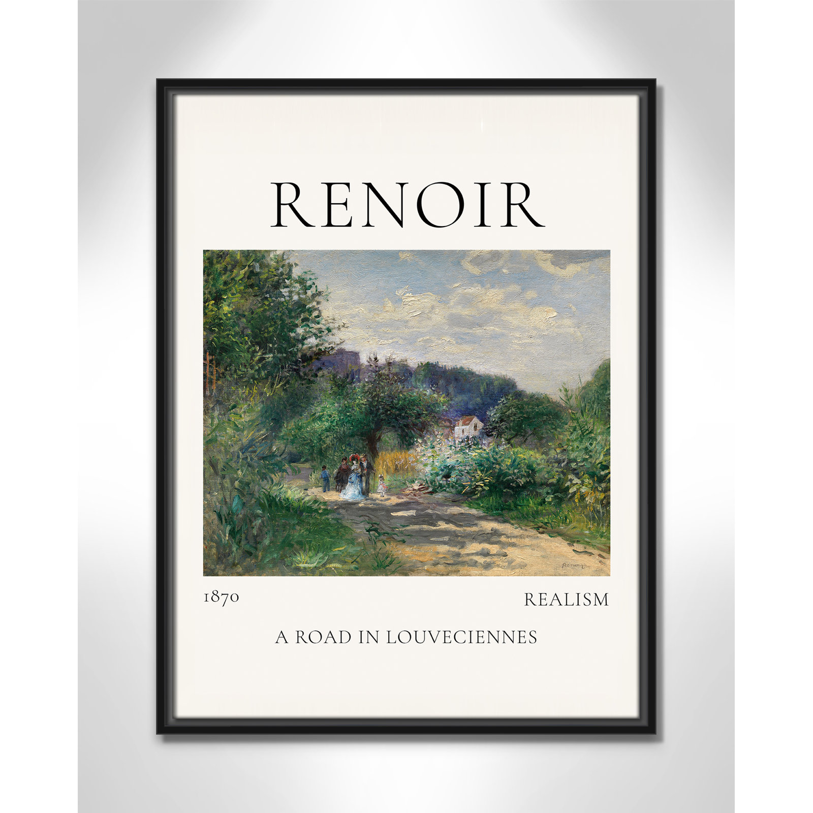 Rocchetto "A Road in Louveciennes" Print, Black Floater Frame, No, 25.5" H x 19.5" W x 2" D