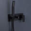Douche de salle de bain noire matte - système de tête de pluie de 12 po. Robinet mural de luxe. Corps en laiton pour l'eau. Commande à poignée simple. 2 têtes, valve à disque en céramique. Accoudoir de 15,75 po, système de tuyau 59 po avec pluie