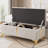 Elegant Upholstered Storage Ottoman,Storage Bench with Metal Legs for Bedroom,Living Room,Fully Assembled Except Legs,Beige-2128642674