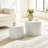 Nested Table Set 2 Pieces, MDF Coffee Table Set Living Room/Lounge Area, White-784215006