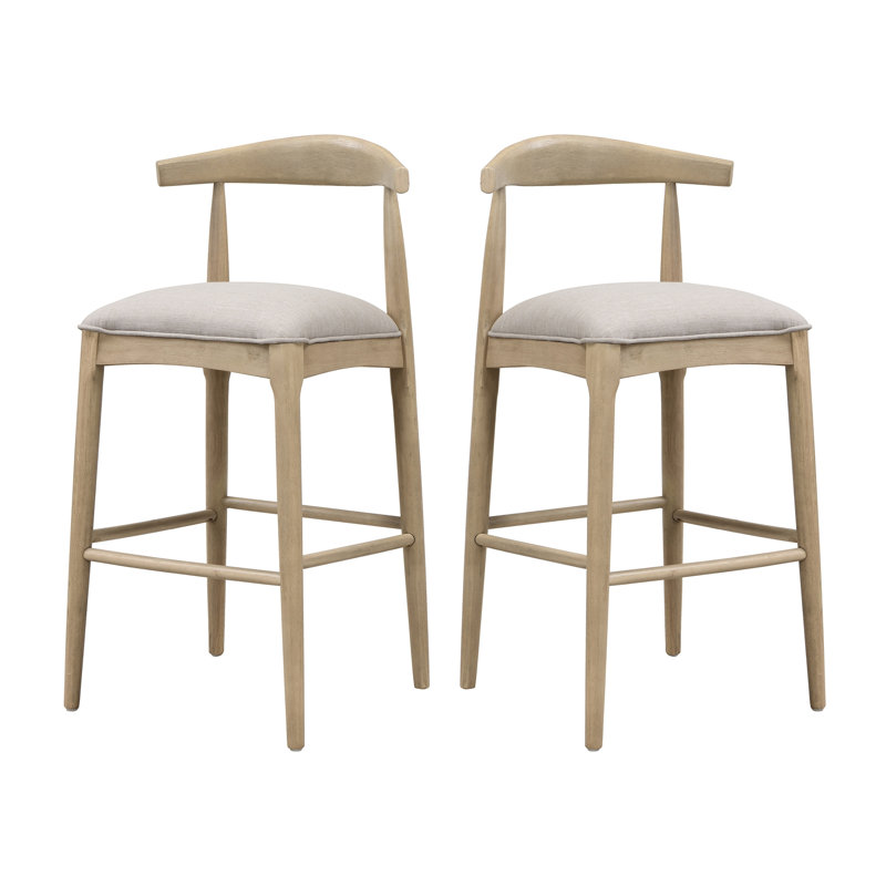 Tabouret de bar en tissu de galets (ensemble de 2), Siège gris / cadre gris, Tabouret de bar (siège d'une hauteur de 30,5 po)