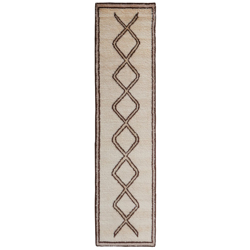 Lais Hand-knotted Shag Wool Rug, Runner 3' x 12'
