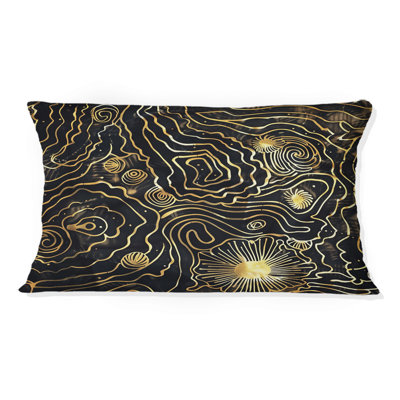 Or noir abstrait Waze - coussin abstrait
