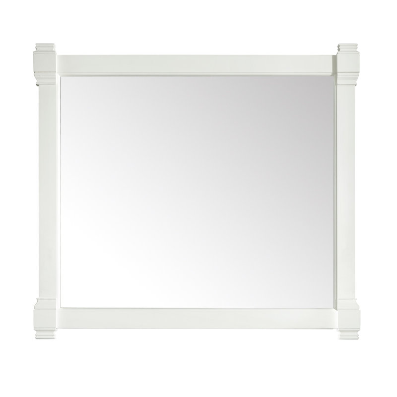 Dussault Flat Wall Mirror, 39.25" x 22", Bright White