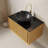 30-Inch Wall-Mounted Light Oak Vanity With Black Stone Basin