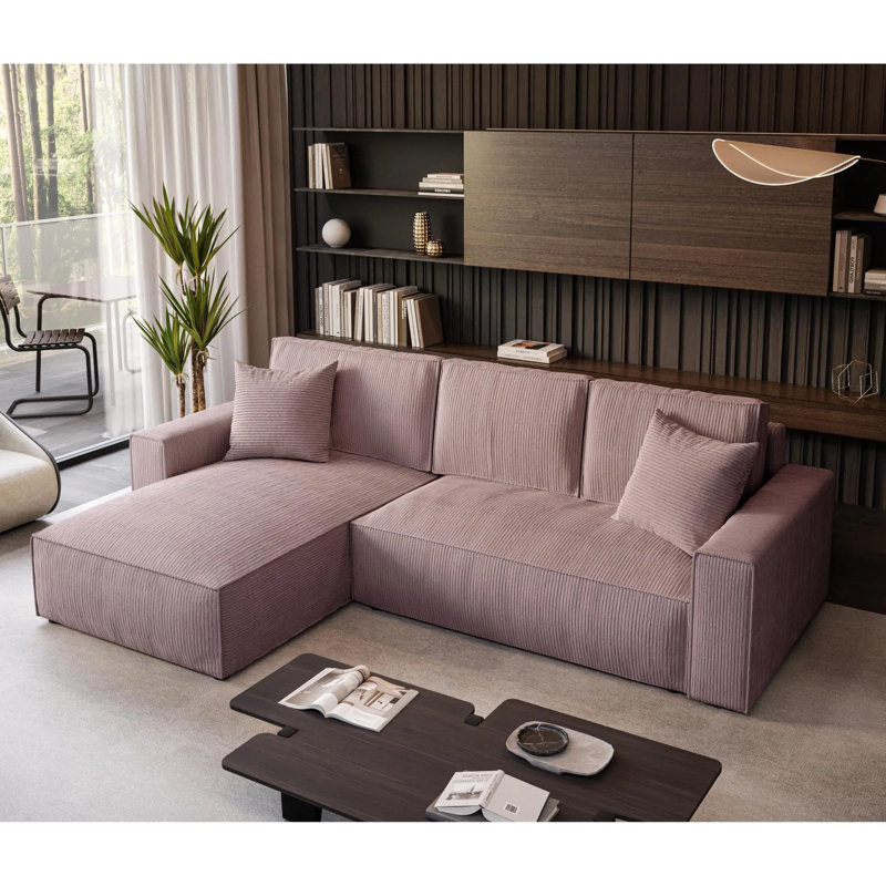 Damionna 4 Seater Sofa Bed, Left Hand Facing, Pink