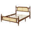 Base de lit en bois avec tête de lit en rotin-659028500-659028498
