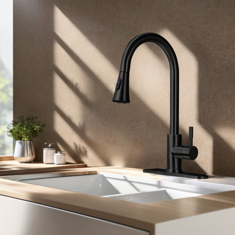 Robinet de cuisine Casa Eclat, Noir mat