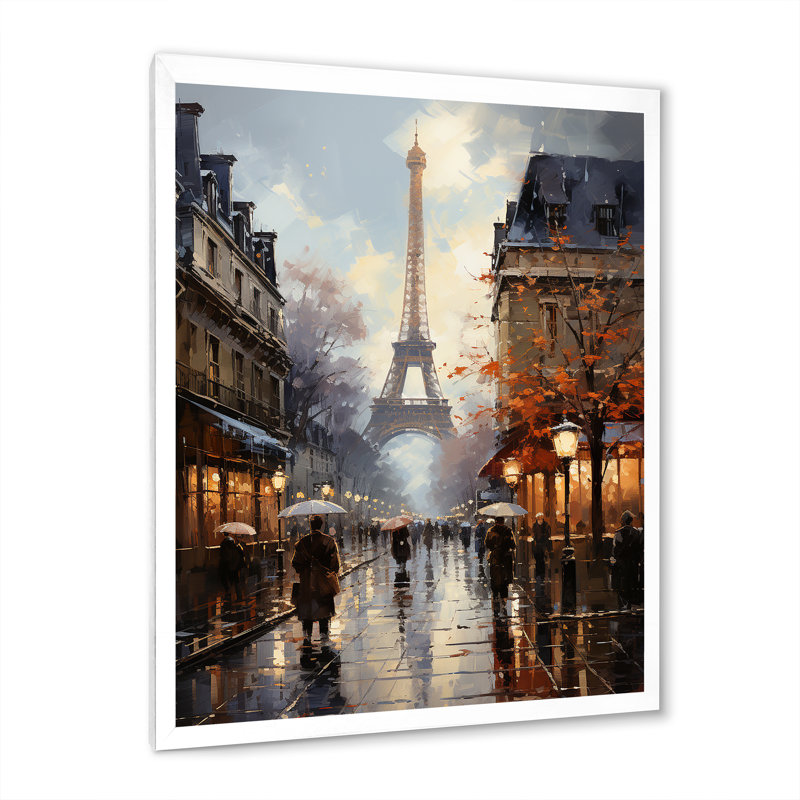 Eiffel Paris au 19e siècle - art mural Paris, H 20 po x l 12 po x P 1 po, Cadre simple blanc
