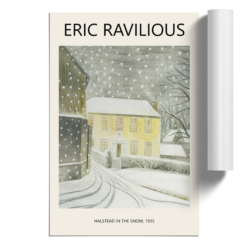 Halstead Road in Snow 1 Piece Painting, 59cm H x 42cm W x 0.1cm D