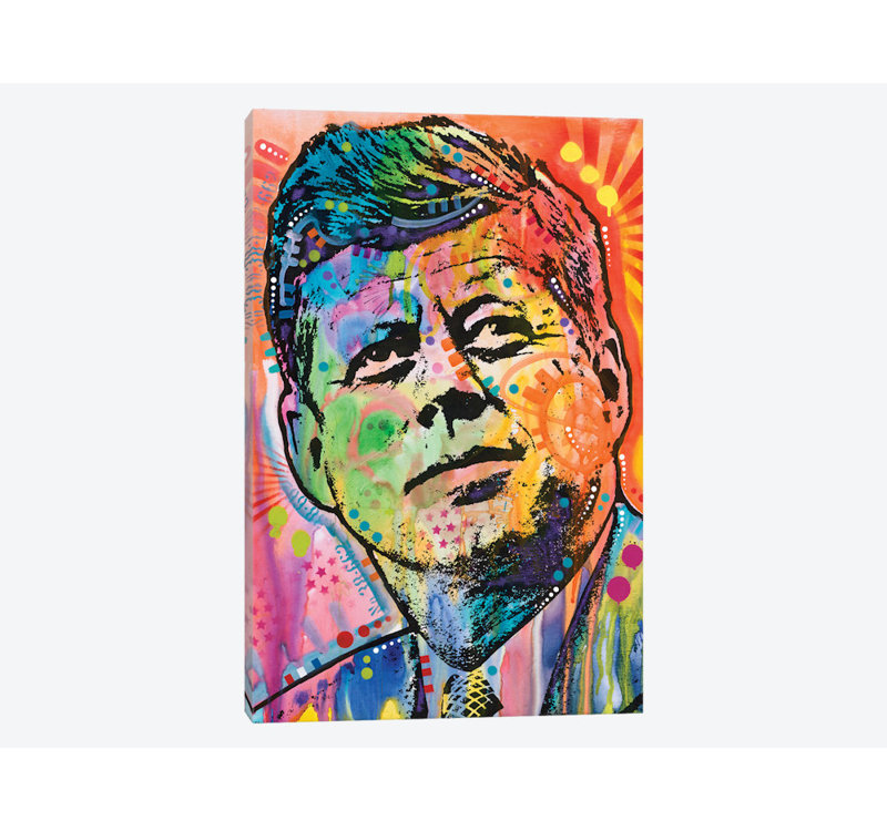 « jfk », impression sur toile, H 26 po x l 18 po x P 1,5 po, Pas de tapis, Toile tendue