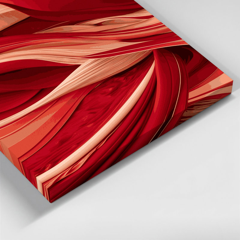 Abstract Landscape 17 Red Canvas Wall Art, 12" H x 12" W