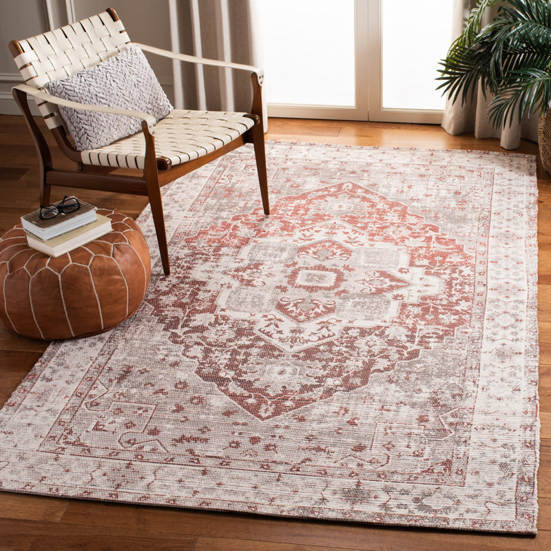 Tapis oriental ivoire tissé à plat à la main Joppatowne, Rectangle 5 pi x 8 pi