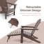 Chaise Adirondack rétractable en plastique avec repose-pieds Daylen-638286536