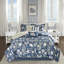 Ensemble d'édredon en satin de coton bleu marine Cape Cod 7 pièces Cape Cod-168045964