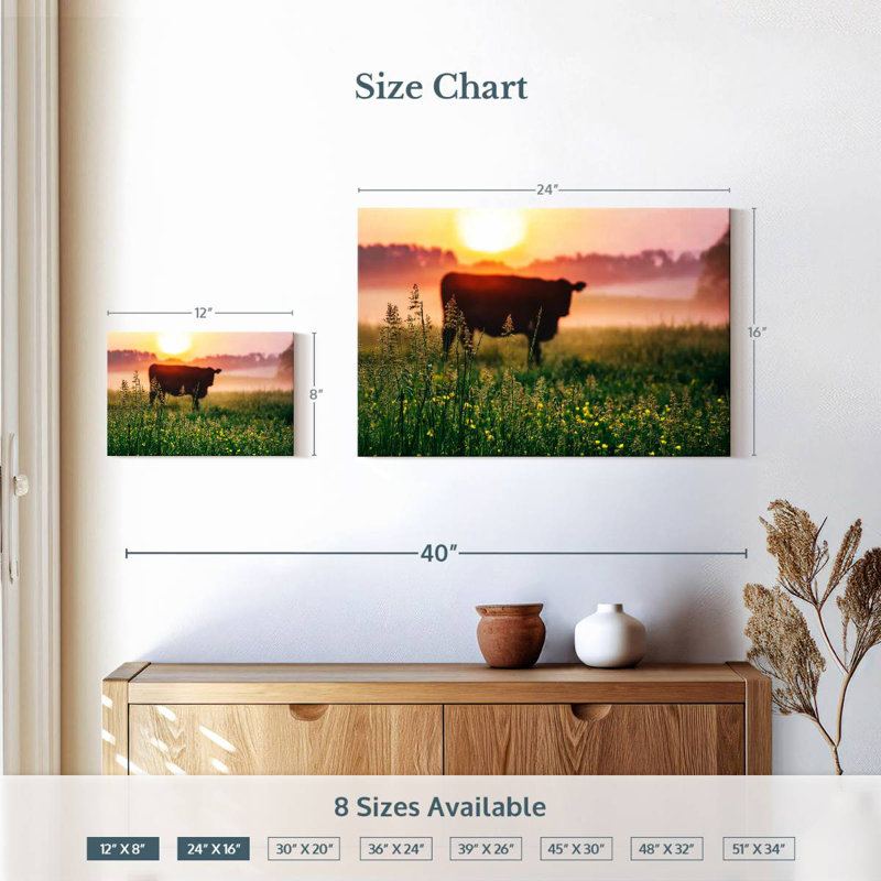 Alvord Cow Sunrise, H 16 po x l 24 po