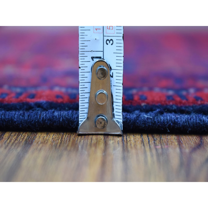 Tapis afghan Khamyab rouge profond et saturé en laine organique noué à la main 3 pi 4 po x 4 pi 9 po 5BA5660B6B7946C68C6F56BE4E22FFFC