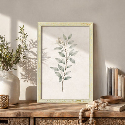 Cadre photo crème avec finition vieillie pour mur