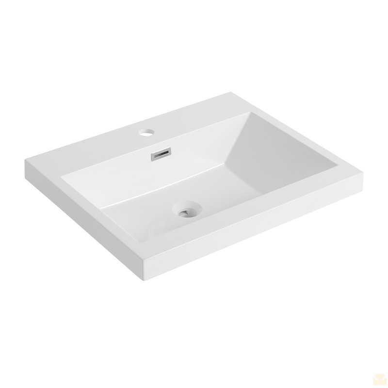 Lavabo de salle de bain 24 "en résine, 24"