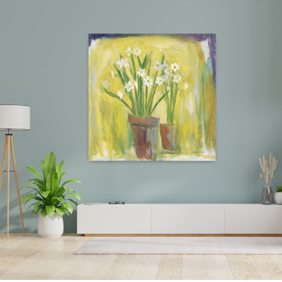 Contemporary Art Contemporary Daffodil Flower Art 1 Piece Wrapped Canvas Wall Art