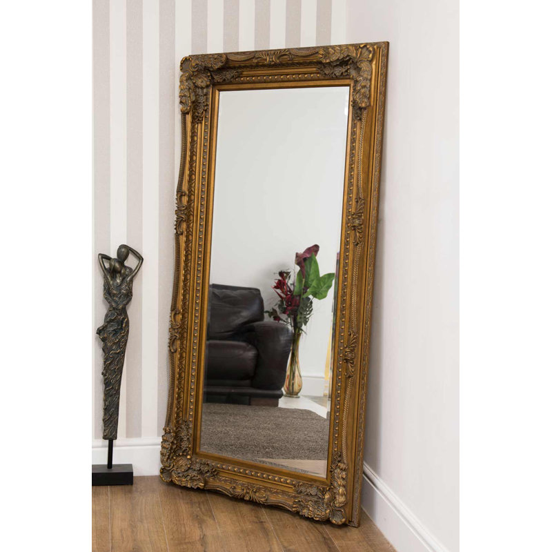 Fallin Flat Wall Mirror, 175cm H x 90cm W x 10cm D, Gold