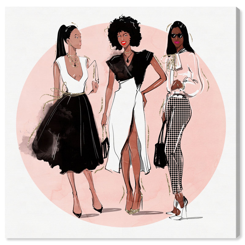 Impression sur toile rose, "Fashion and Glam", H 30 po x l 30 po x P 0,8 po