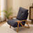 Chenille Upholstered Accent Chair With 5-Position Adjustable Backrest, Rubber Wood Arms, Indoor Leisure Chair-2145040512