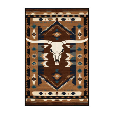  Tapis lavable Longhorn Cow Southwestern