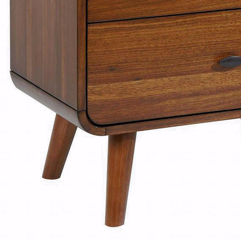 Table de chevet 2 tiroirs noyer foncé