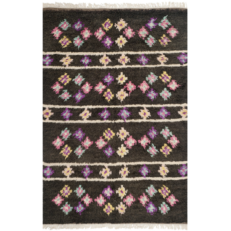 Tapis en laine / coton noué à la main Amarissa, Rectangulaire 8 pi x 10 pi
