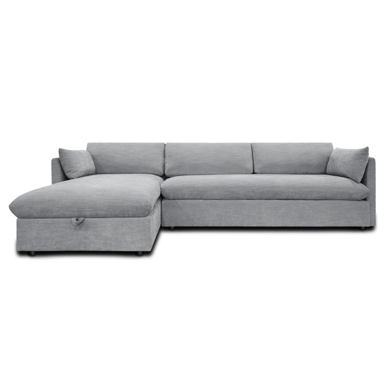 Canapé-lit modulaire extensible de 119 po Argos, Orienté à gauche (vu de face), Gris matinal