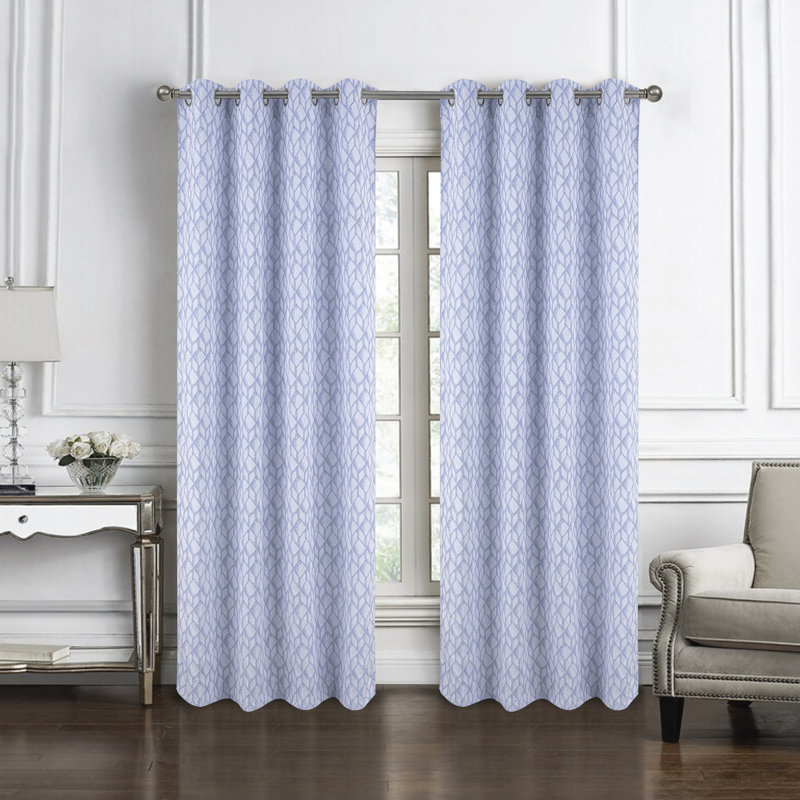 Panneau de rideau simple obscurcissant en polyester Arniya, Bleu