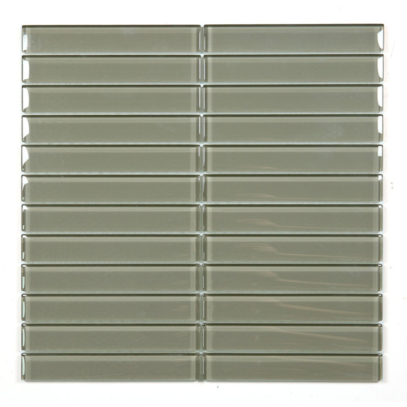Carreau de mosaïque coulissant en brique de verre 12 po x 12 po, Brun