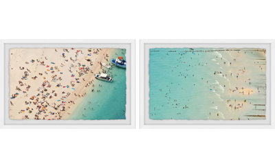 " Aerial Beach Views Diptych " 2 - Pieces