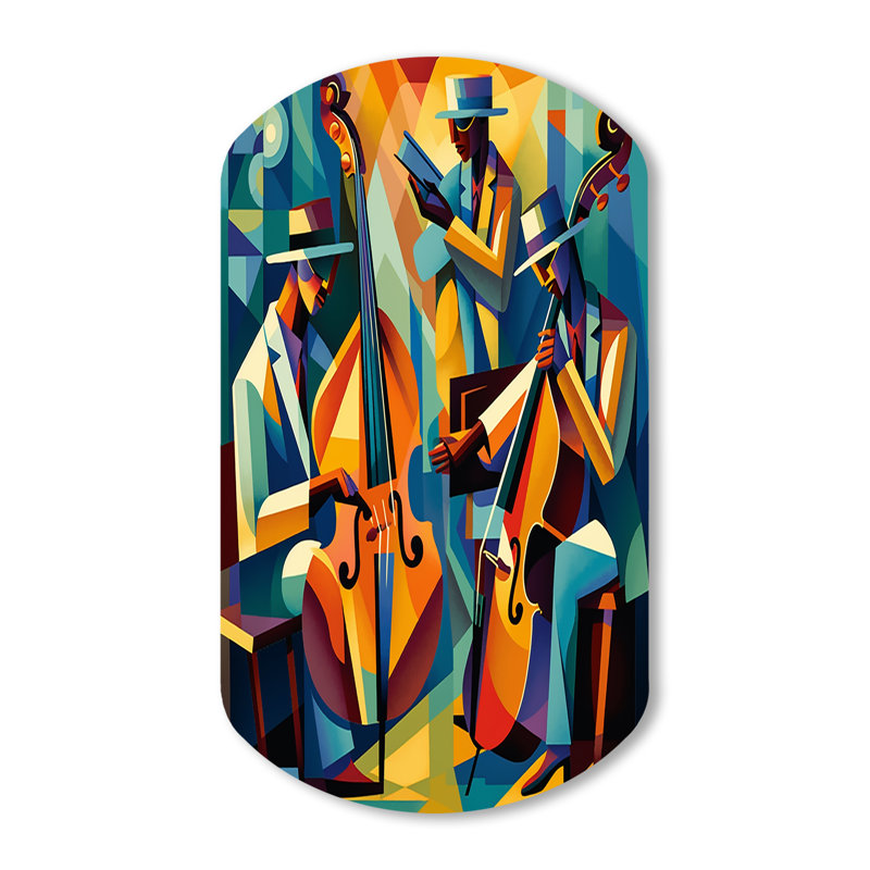 Cherylle - Art mural asymétrique en métal en forme de cylindre de musique, H 31 po x l 19 po
