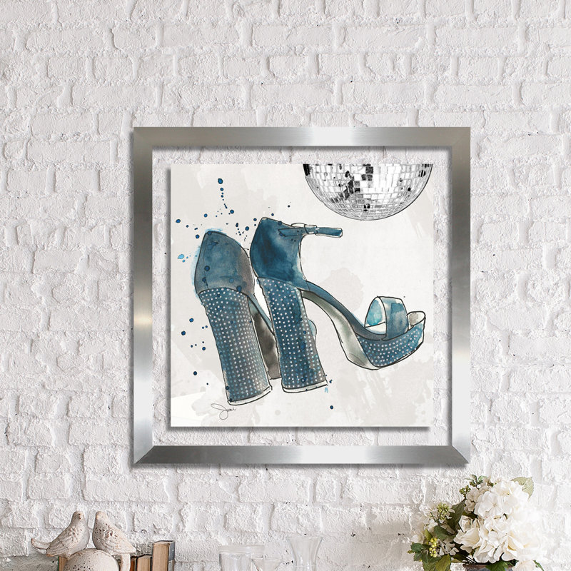 « disco grand », impression, H 27,5 po x l 27,5 po x P 0,75 po, Plexiglas argenté encadré
