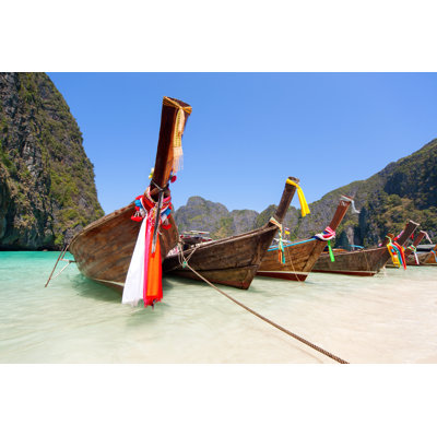 Longtail Boats In Thailand by Barcin - No Frame Art Prints on Canvas