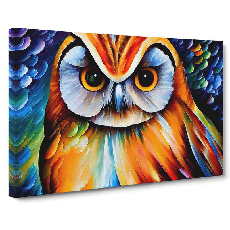 Owl Painting Vol.2 Abstract - Wrapped Canvas, 35cm H x 50cm W x 3cm D